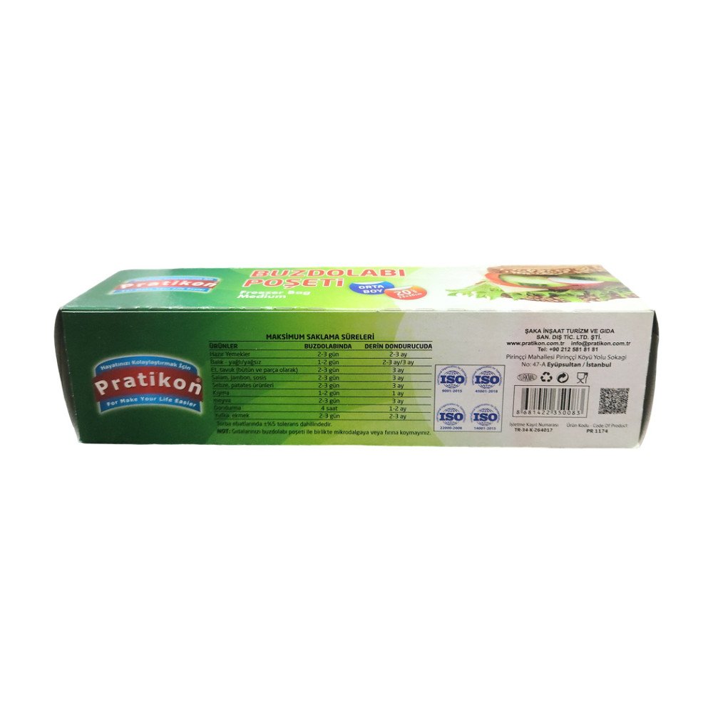 Koli Pratikon Buzdolabı Poşeti Orta Boy 20'li x 100 Paket Koli Pratikon Buzdolabı Poşeti Orta Boy 20'li x 100 Paket