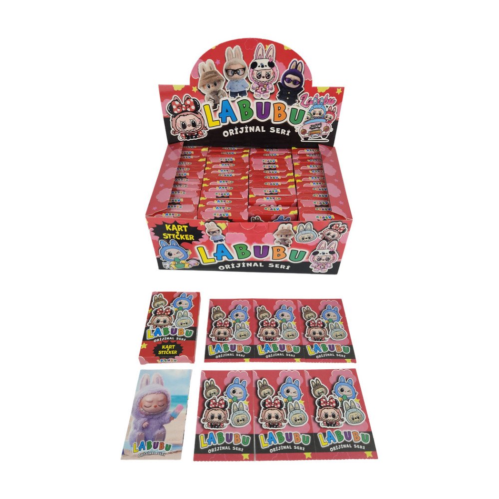 Labubu Oyun Kartı 6Lı + Sticker Hediyeli X 48 Adet Labubu Oyun Kartı 6Lı + Sticker Hediyeli X 48 Adet