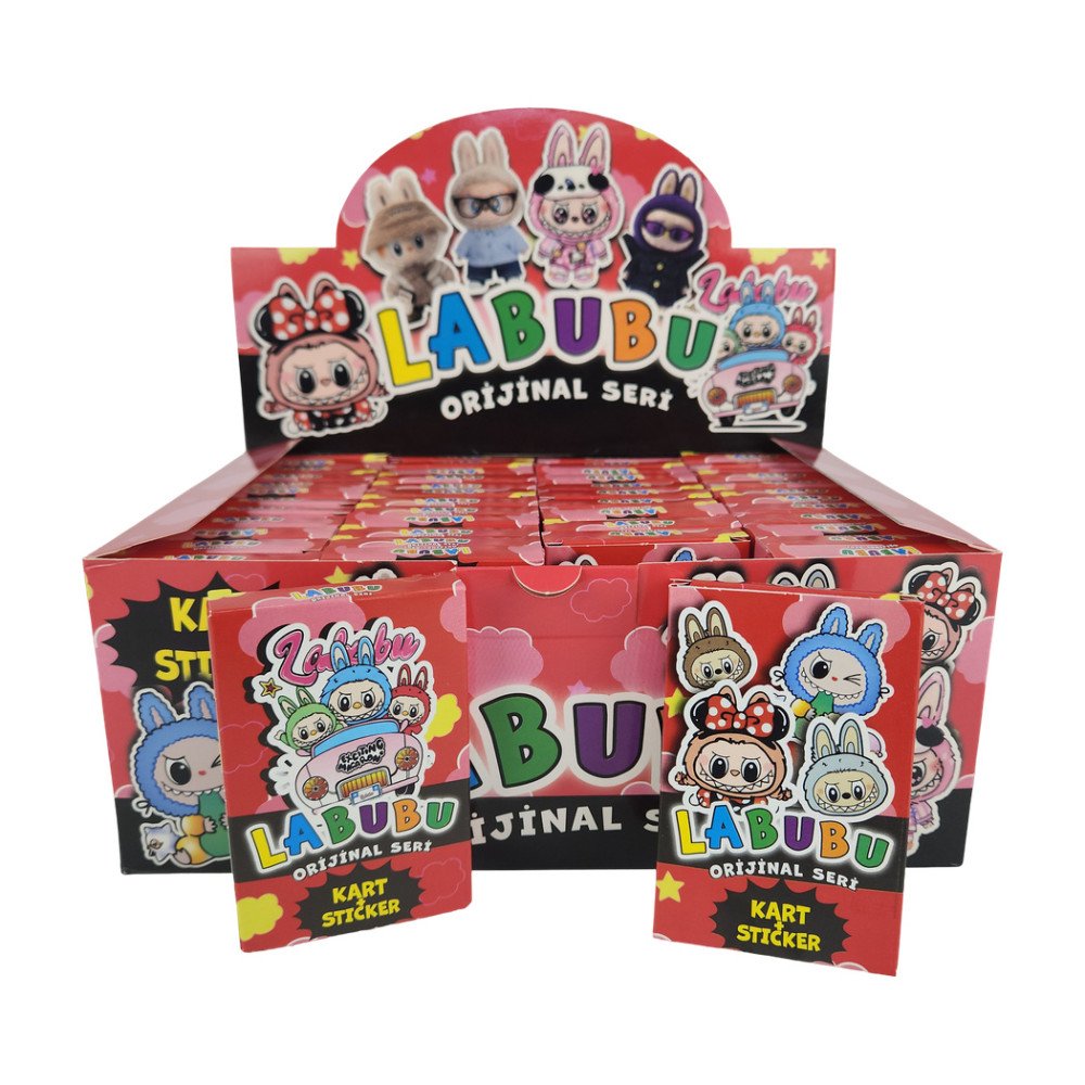 Labubu Oyun Kartı 6Lı + Sticker Hediyeli X 48 Adet Labubu Oyun Kartı 6Lı + Sticker Hediyeli X 48 Adet