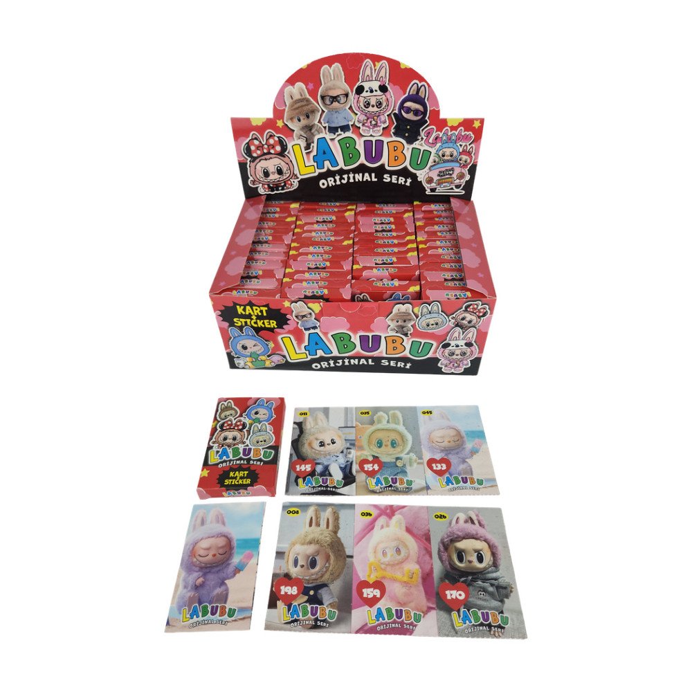Labubu Oyun Kartı 6Lı + Sticker Hediyeli X 48 Adet Labubu Oyun Kartı 6Lı + Sticker Hediyeli X 48 Adet