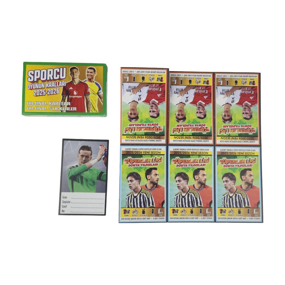 Sporcu Kartı Oyunun Kralları 6Lı + Sticker Hediyeli X 48Adet Sporcu Kartı Oyunun Kralları 6Lı + Sticker Hediyeli X 48Adet