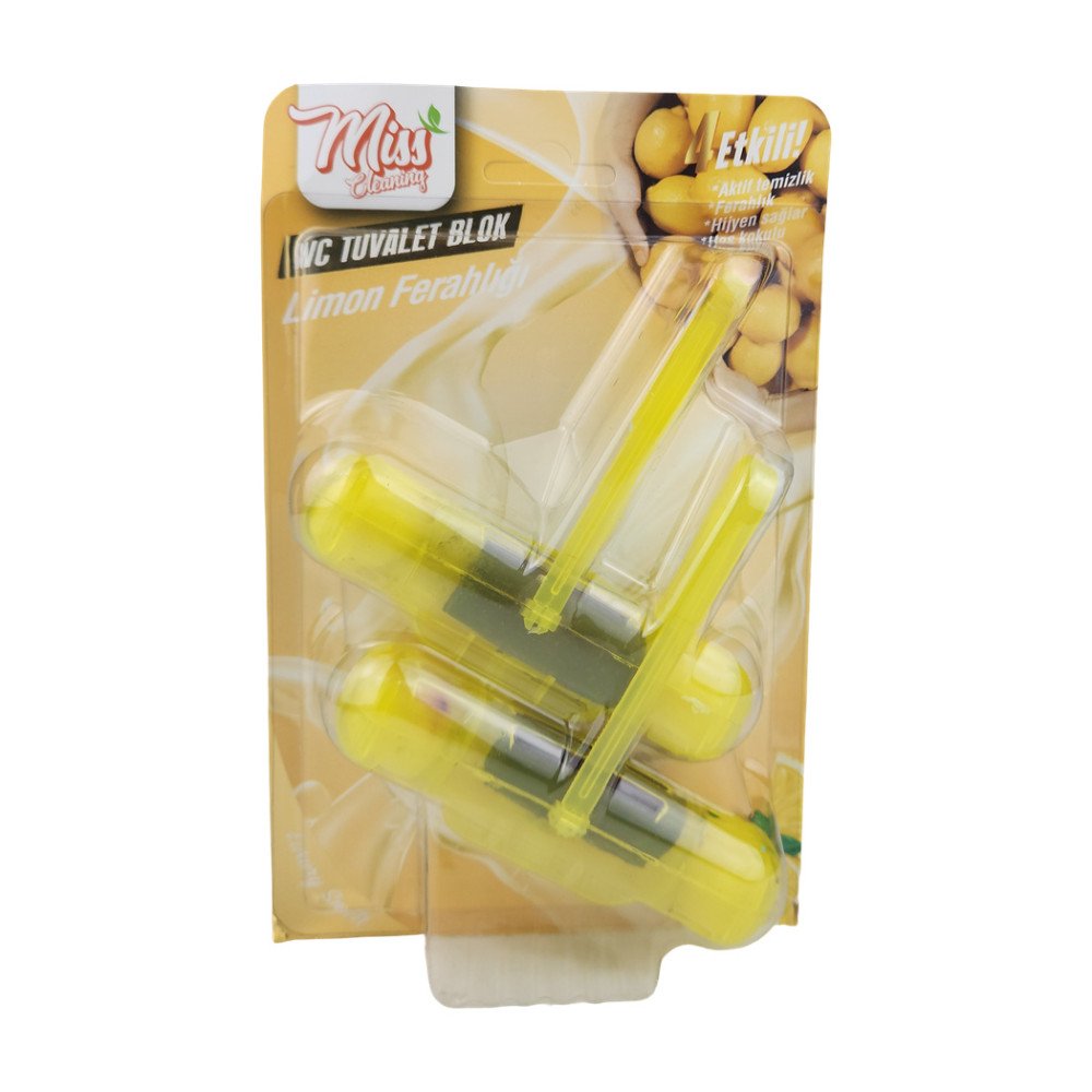 Miss Cleaning Wc Tuvalet Blok 4 Etki 2X50Gr - Limon Ferahlığı Miss Cleaning Wc Tuvalet Blok 4 Etki 2X50Gr - Limon Ferahlığı