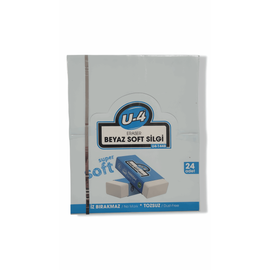 U-4 Eraser Soft Silgi 24Lü - Beyaz