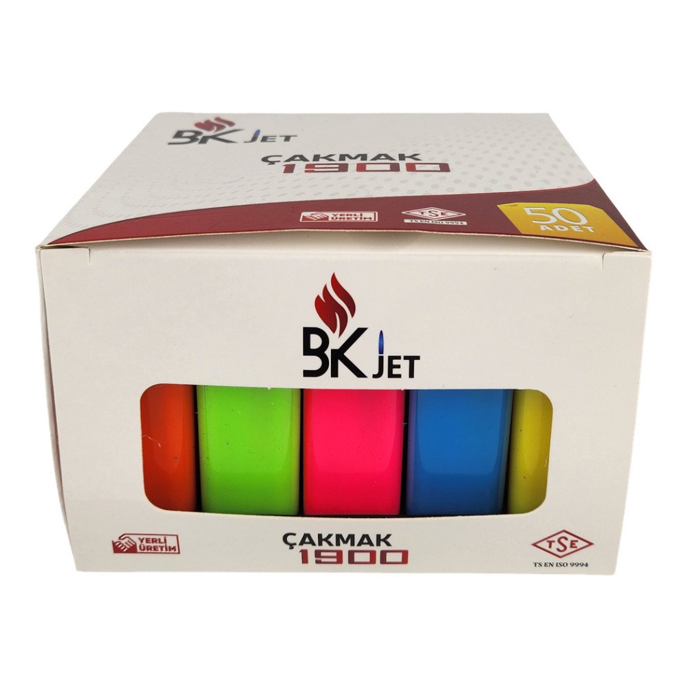BK Jet Rüzgarlı Çakmak Renkli 1900 x 50 Adet