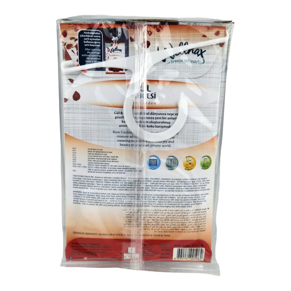 Wellnax Breeze Refresh Dolap & Çekmece Kokusu 21gr Gül Kokusu x 24 Paket