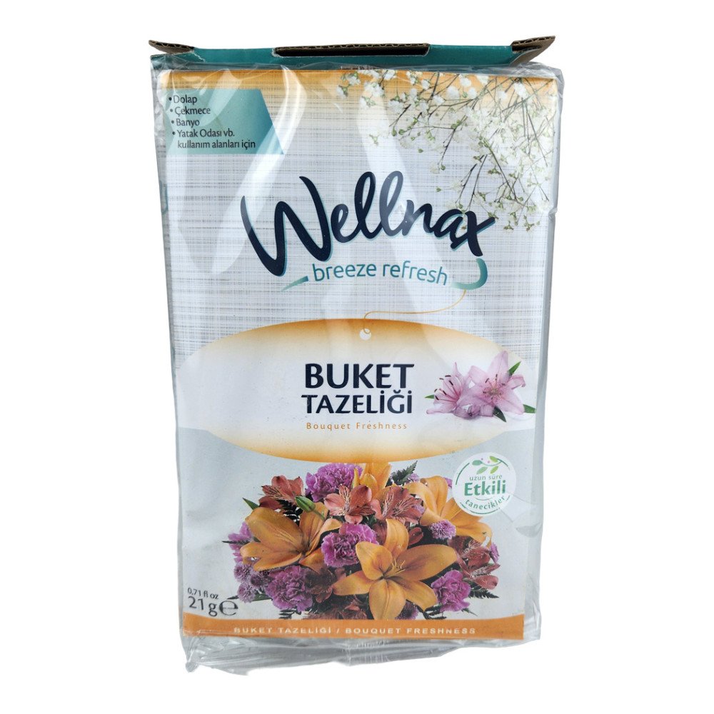 Wellnax Breeze Refresh Dolap & Çekmece Kokusu 21gr Buket x 24 Paket