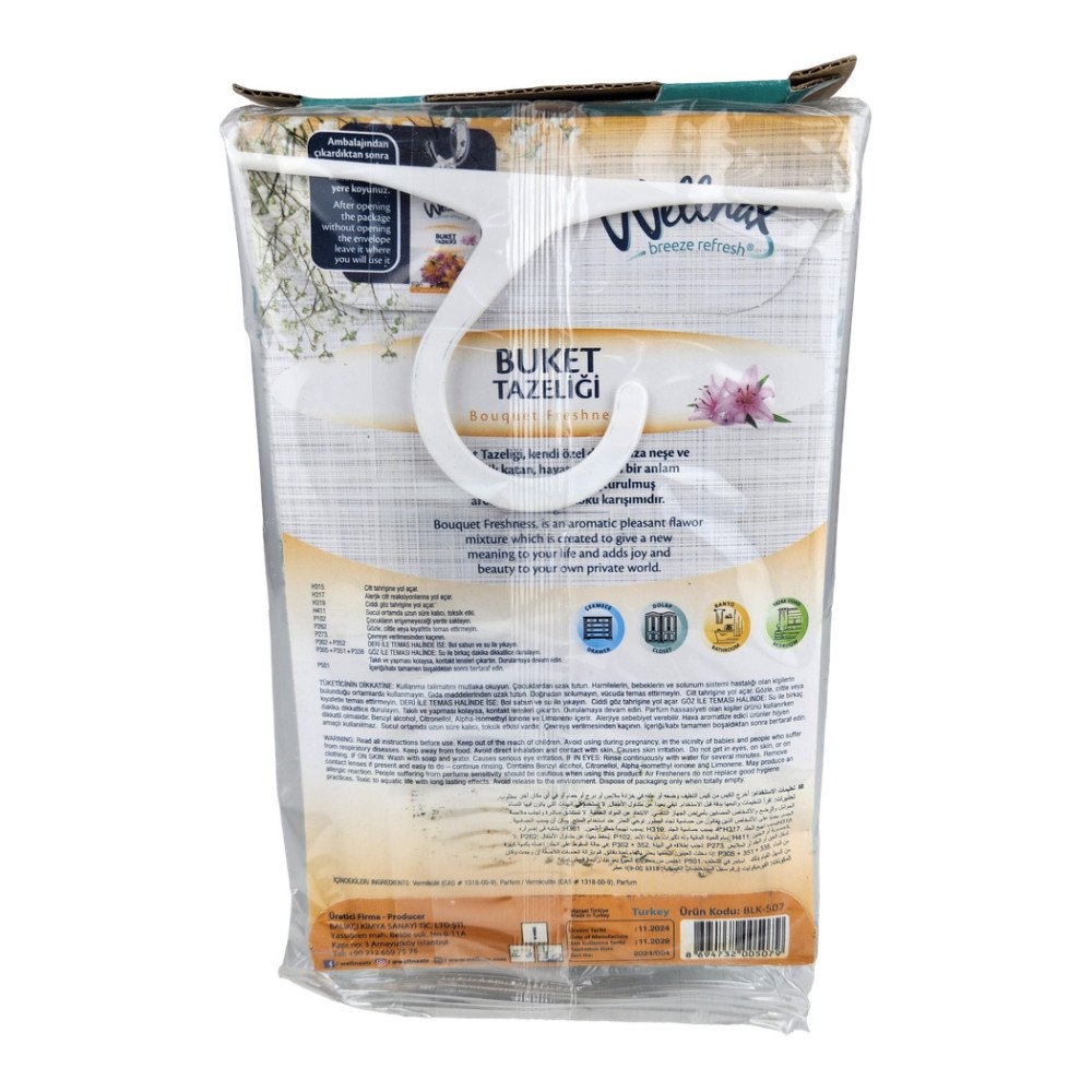 Wellnax Breeze Refresh Dolap & Çekmece Kokusu 21gr Buket x 24 Paket