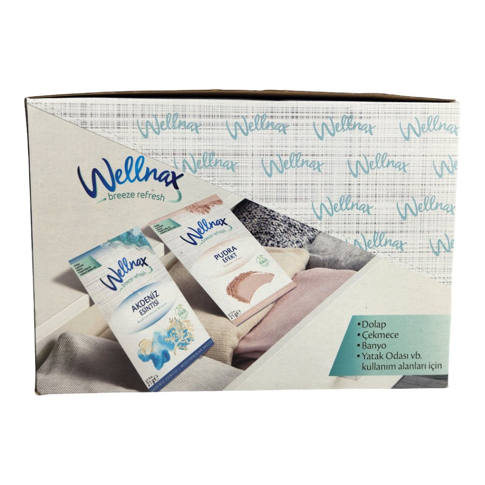 Wellnax Breeze Refresh Dolap & Çekmece Kokusu 21gr Akdeniz Esintisi x 24 Paket