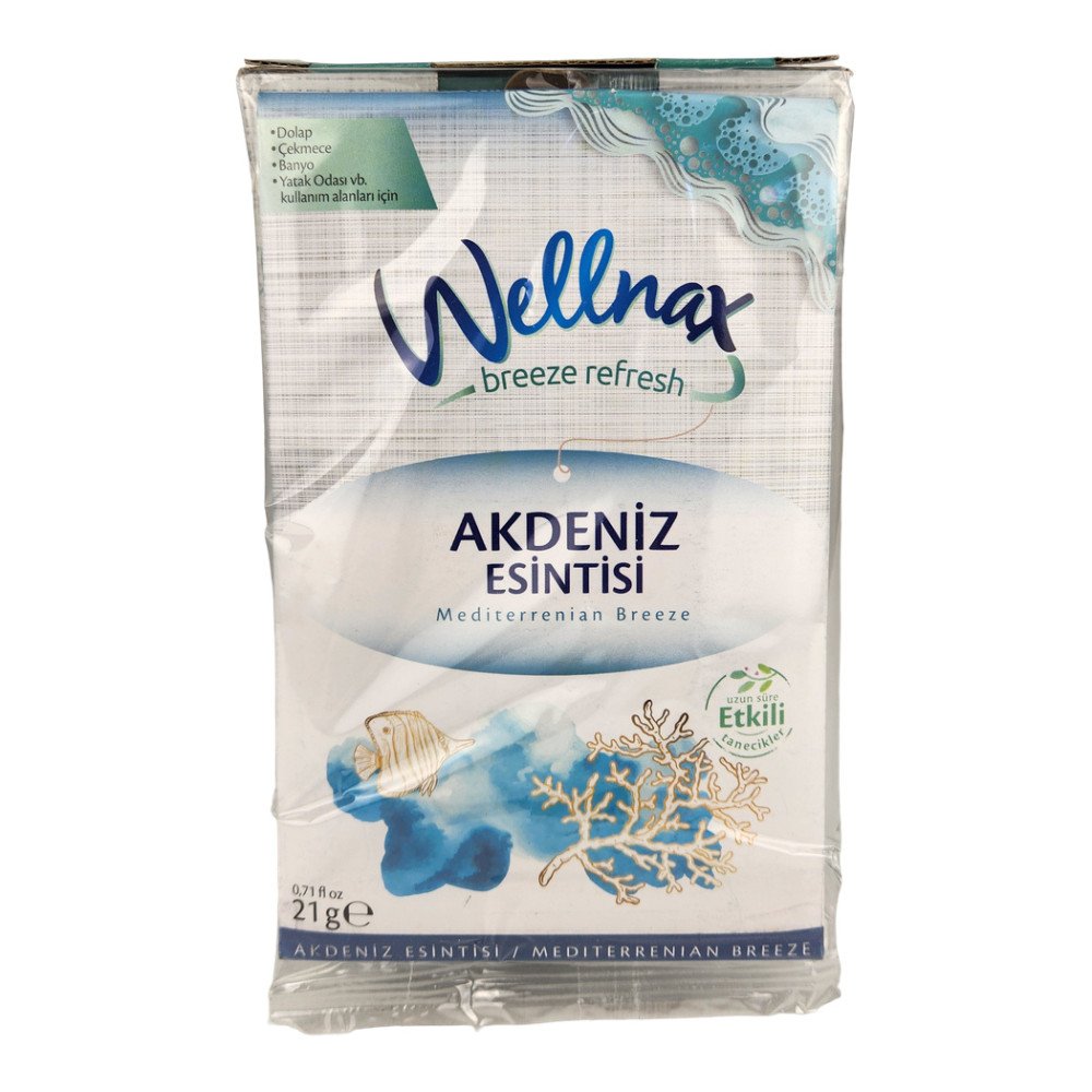 Wellnax Breeze Refresh Dolap & Çekmece Kokusu 21gr Akdeniz Esintisi x 24 Paket