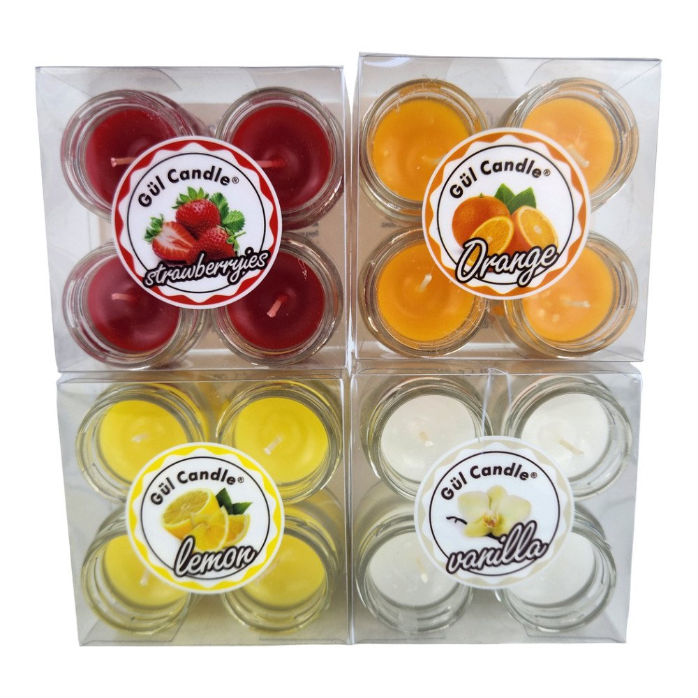 Gül Candle Kokulu Mum 4'lü GL-218