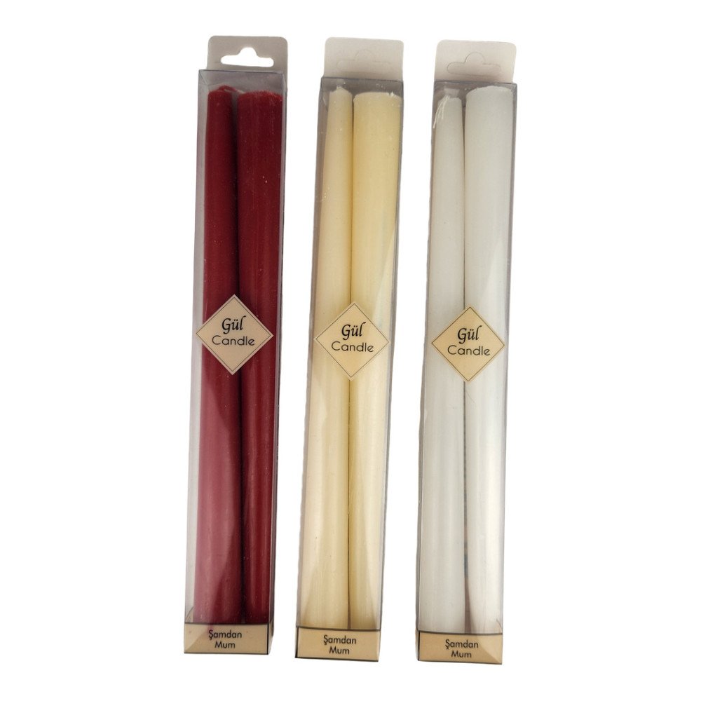 Gül Candle Şamdan Mum 2'li Paket GL-216