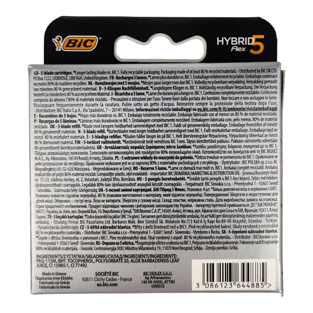 BIC Hybrid Flex 5 Yedek Tıraş Bıçağı (4 Adet)