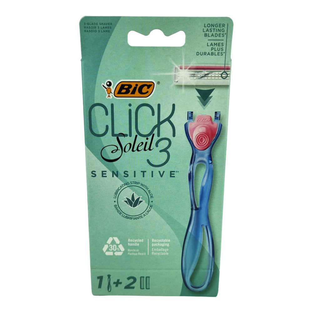 BIC Click Soleil 3 Sensitive 3 Bıçaklı Tıraş Makinesi + 2 Yedek Başlık