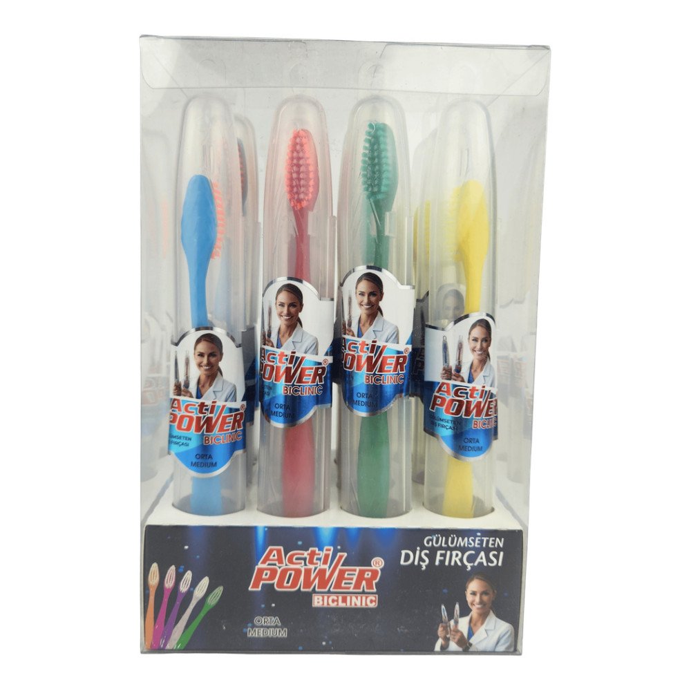 Acti Power Bicklinic Orta Diş Fırçası Kılıflı 12 Adet