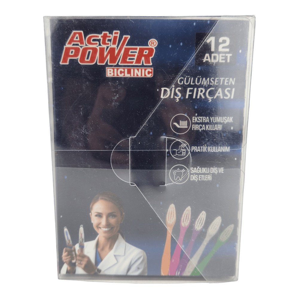 Acti Power Bicklinic Orta Diş Fırçası Kılıflı 12 Adet