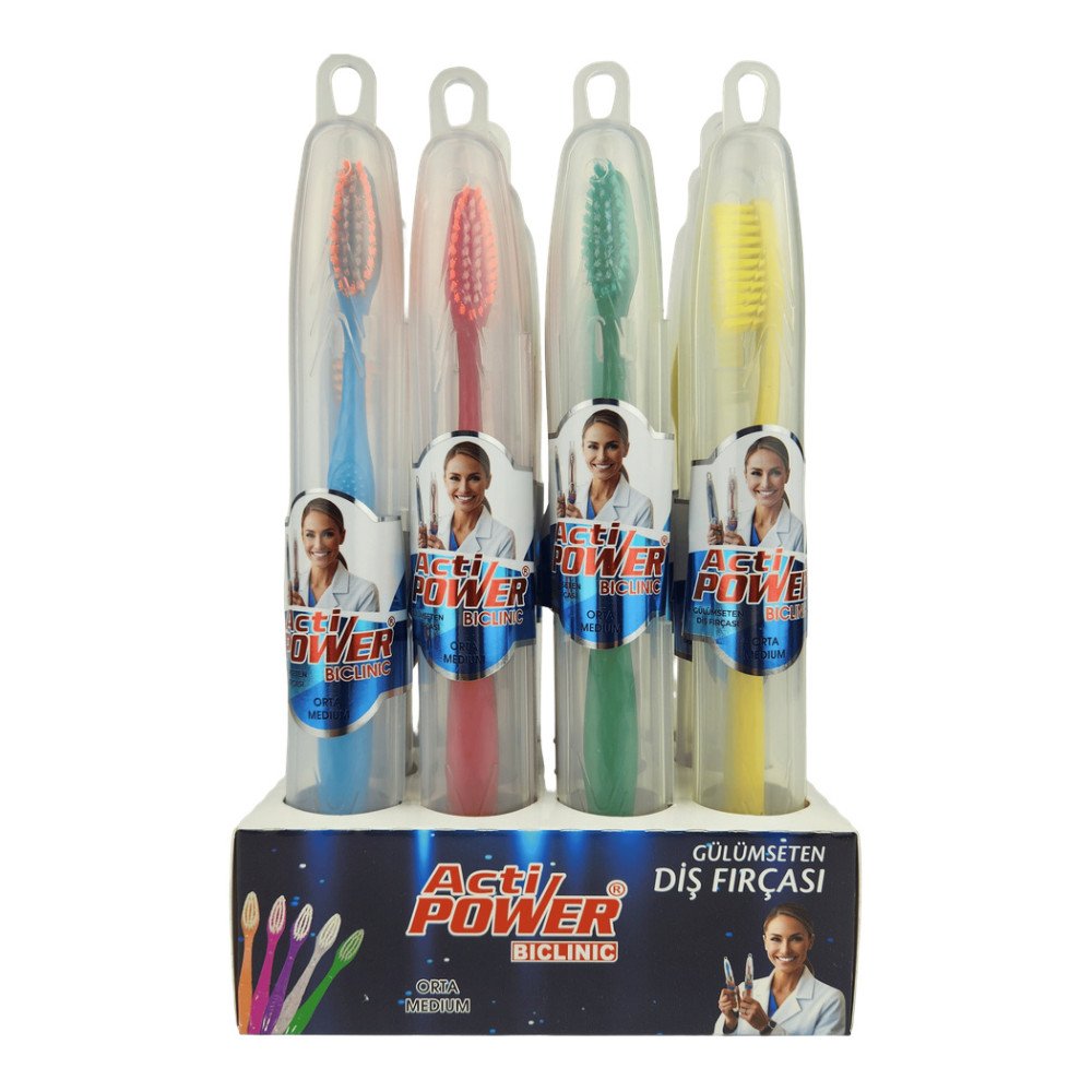 Acti Power Bicklinic Orta Diş Fırçası Kılıflı 12 Adet