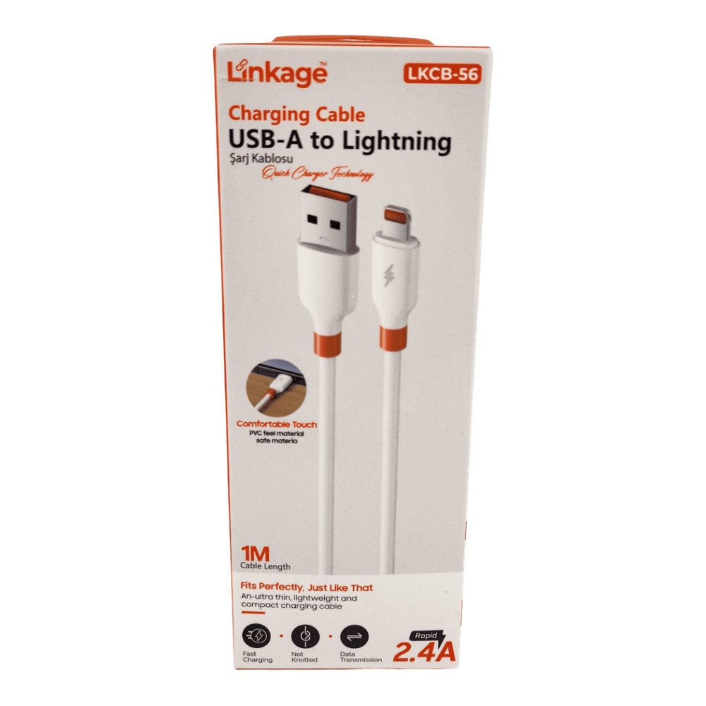 Linkage Şarj Kablosu Lightning 2.4A 1M
