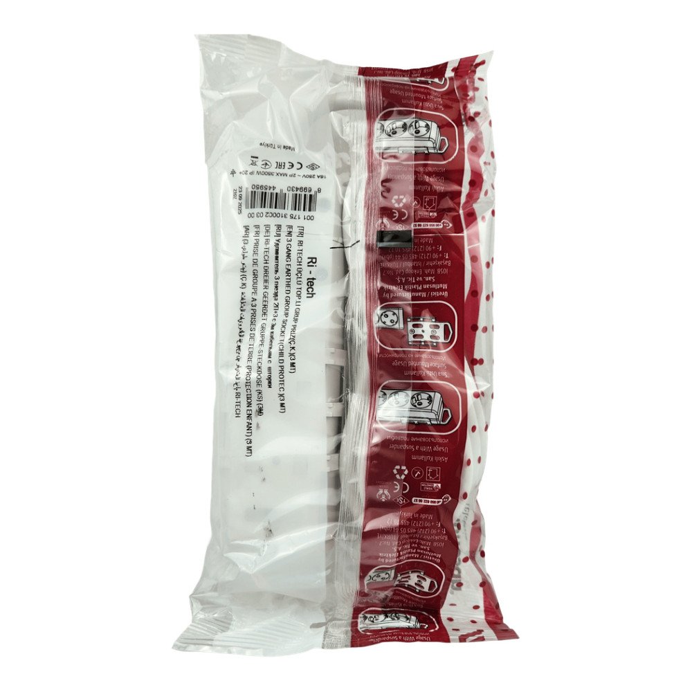 Mutlusan Ri Tech Topraklı 3’lü Grup Priz 3 Metre