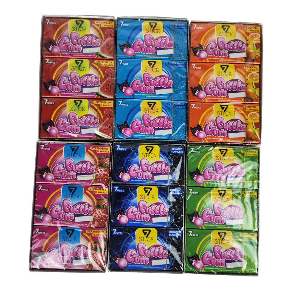 7Stick Bubble Gum Sakız 7’li Karma Paket 24’lü 6 Paket