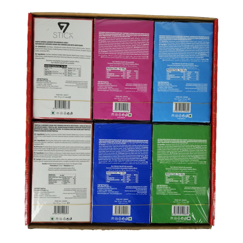 7Stick Zarf Sakız 14’lü Karma Paket 12’li 6 Paket