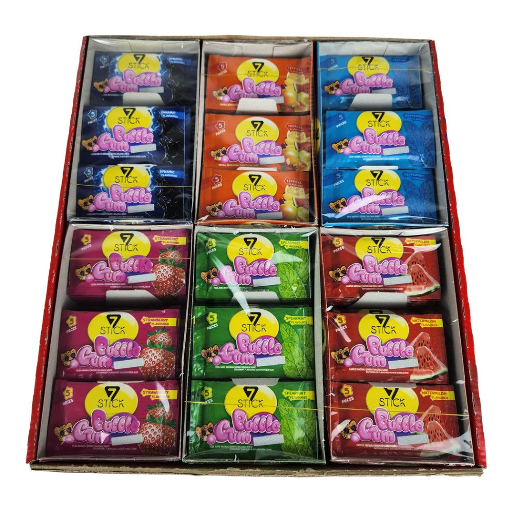 7Stick Bubble Gum Sakız 5’li Karma Paket 24’lü 6 Paket