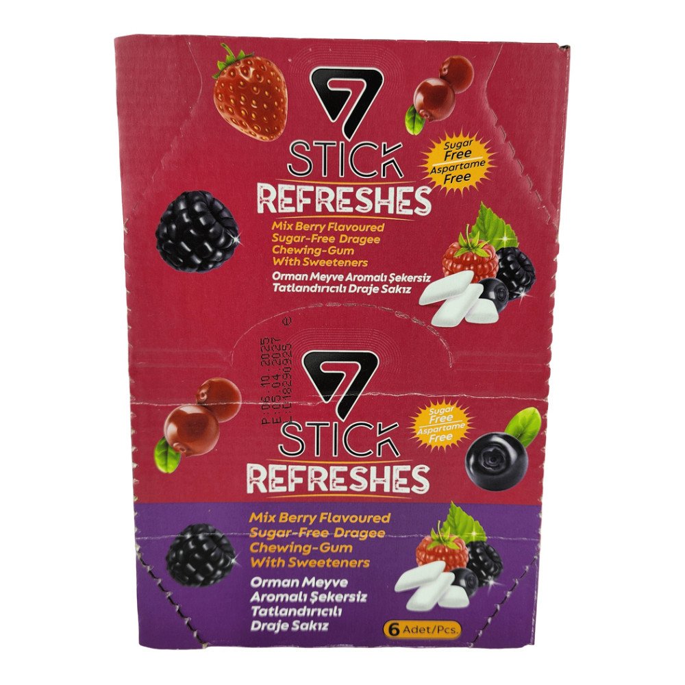 7Stick Refreshes Şekersiz Draje Sakız 60’lı Orman Meyveli 6 Adet