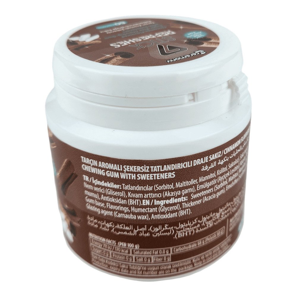 7Stick Refreshes Şekersiz Draje Sakız 60’lı Tarçın Aromalı 12 Adet