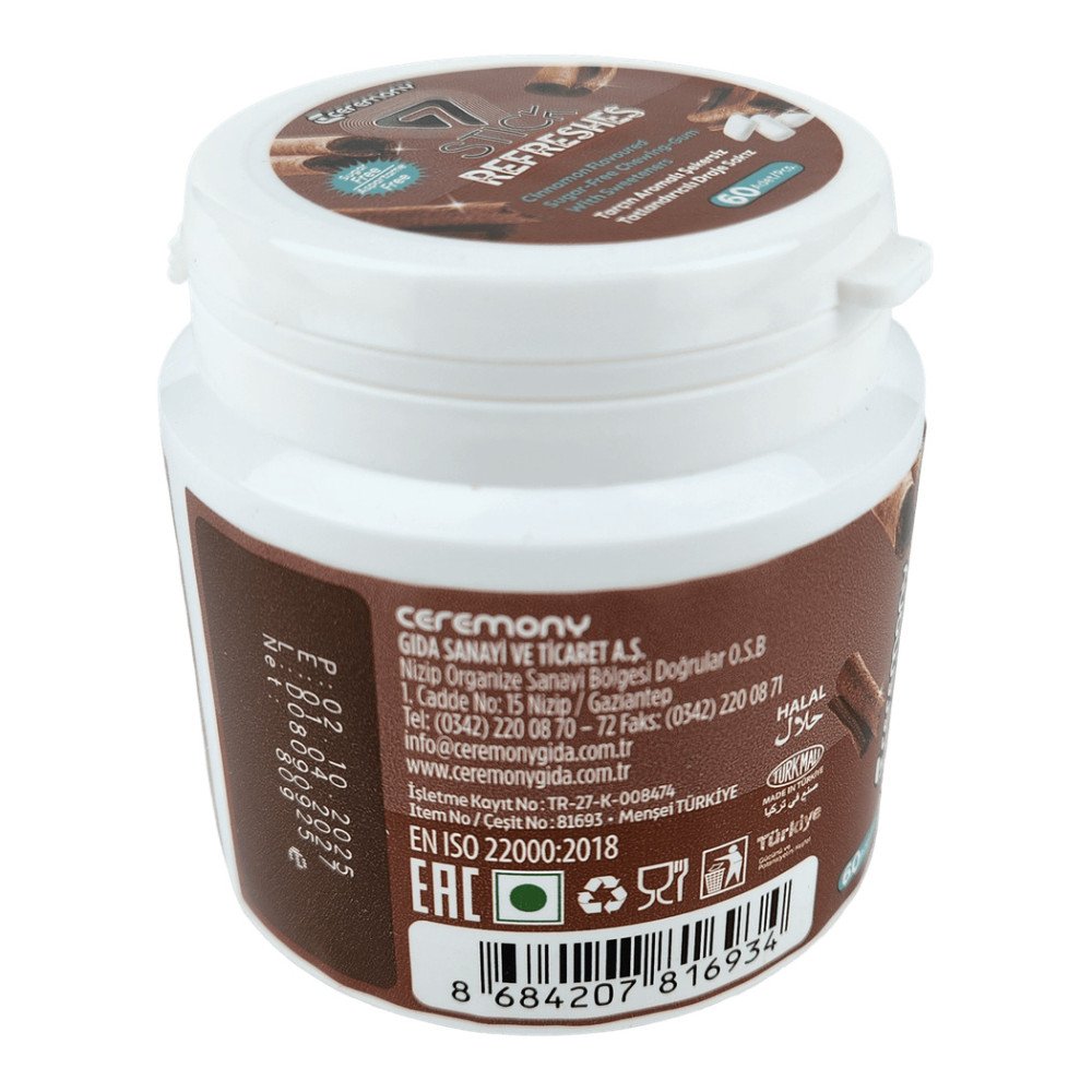 7Stick Refreshes Şekersiz Draje Sakız 60’lı Tarçın Aromalı 12 Adet