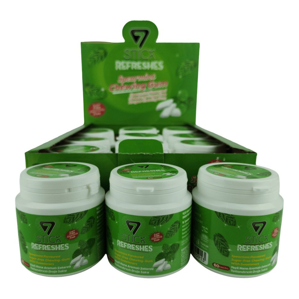 7Stick Refreshes Şekersiz Draje Sakız 60’lı Yeşil Naneli 12 Adet
