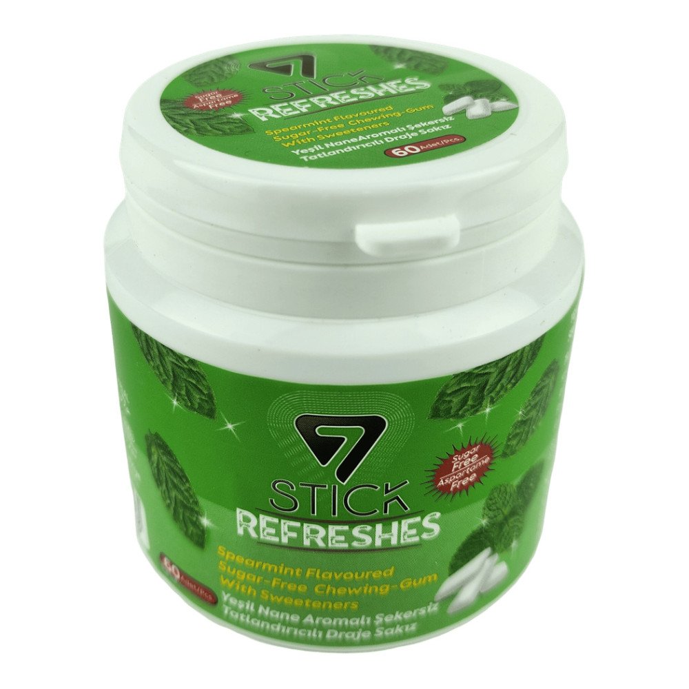 7Stick Refreshes Şekersiz Draje Sakız 60’lı Yeşil Naneli 12 Adet