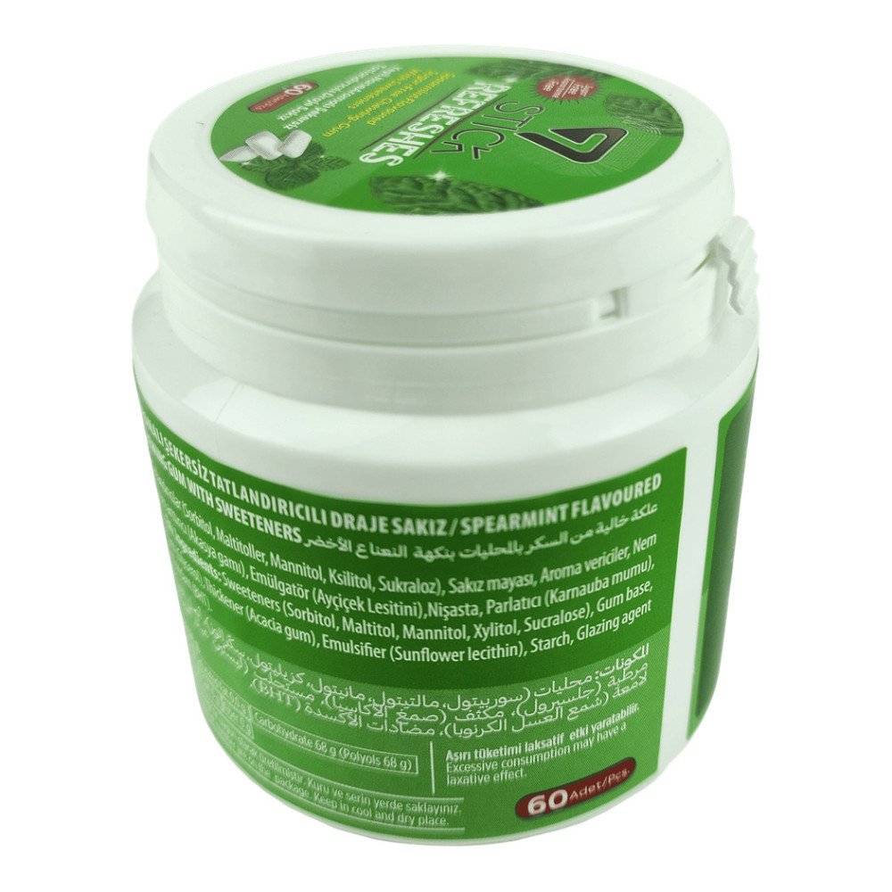 7Stick Refreshes Şekersiz Draje Sakız 60’lı Yeşil Naneli 12 Adet