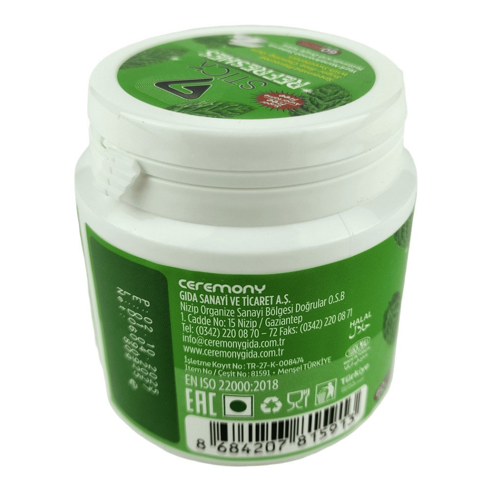 7Stick Refreshes Şekersiz Draje Sakız 60’lı Yeşil Naneli 12 Adet