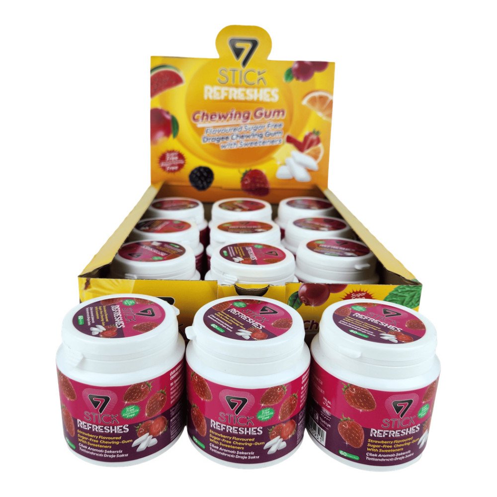7Stick Refreshes Şekersiz Draje Sakız 60’lı Çilek Aromalı 12 Adet