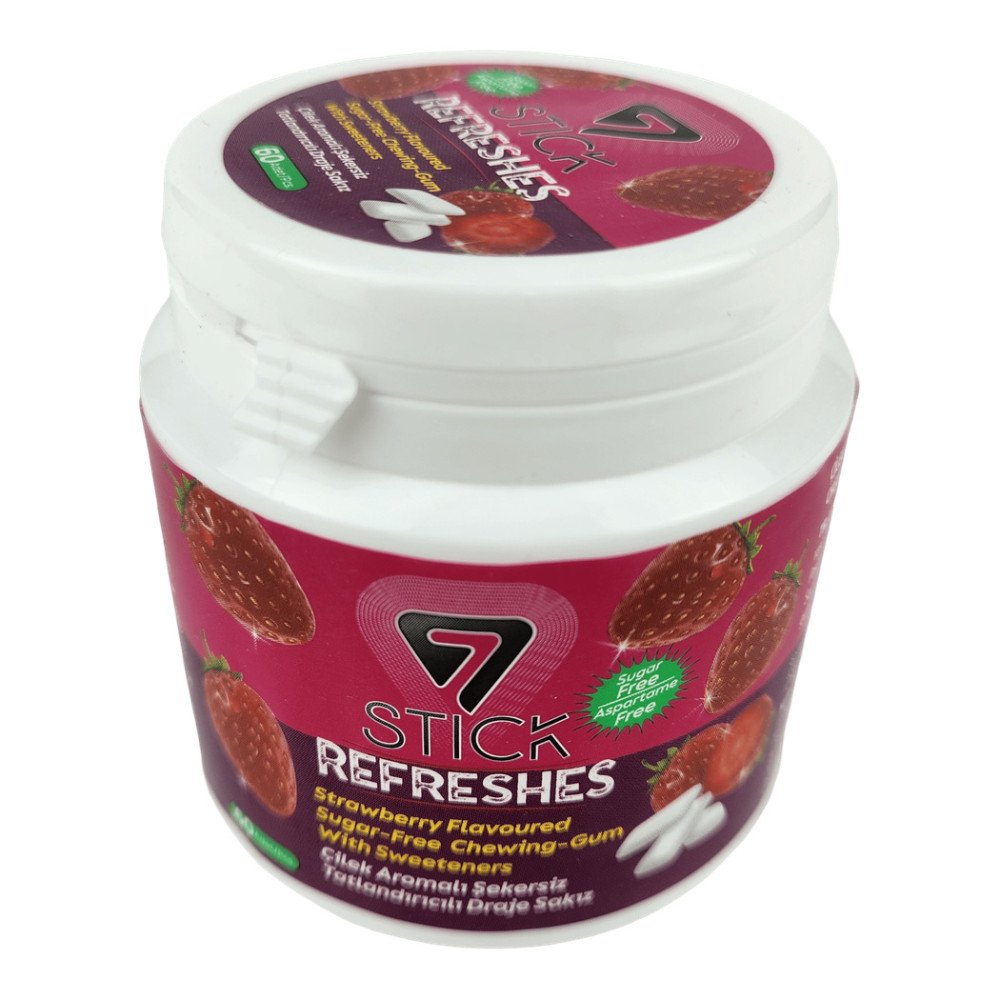 7Stick Refreshes Şekersiz Draje Sakız 60’lı Çilek Aromalı 12 Adet
