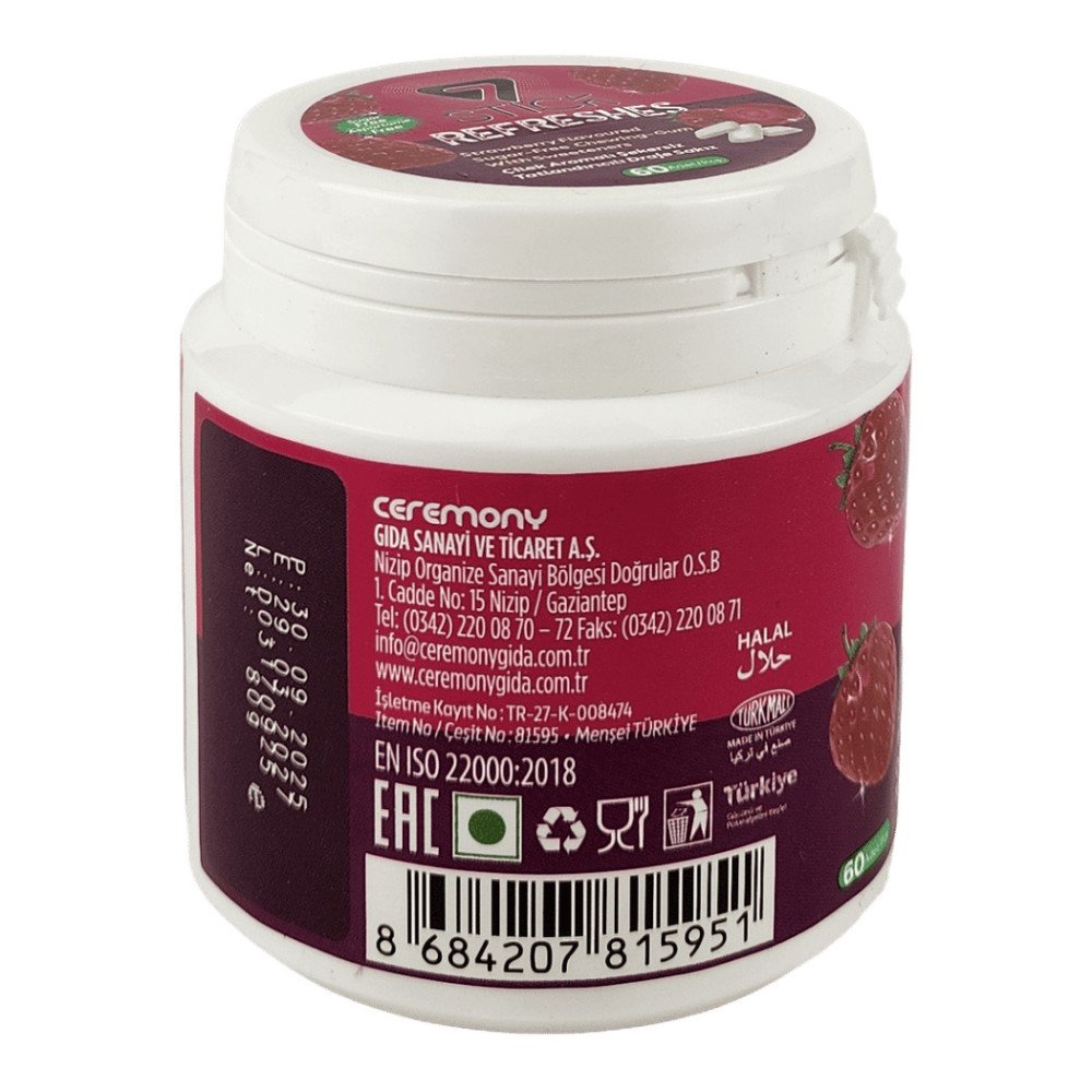 7Stick Refreshes Şekersiz Draje Sakız 60’lı Çilek Aromalı 12 Adet