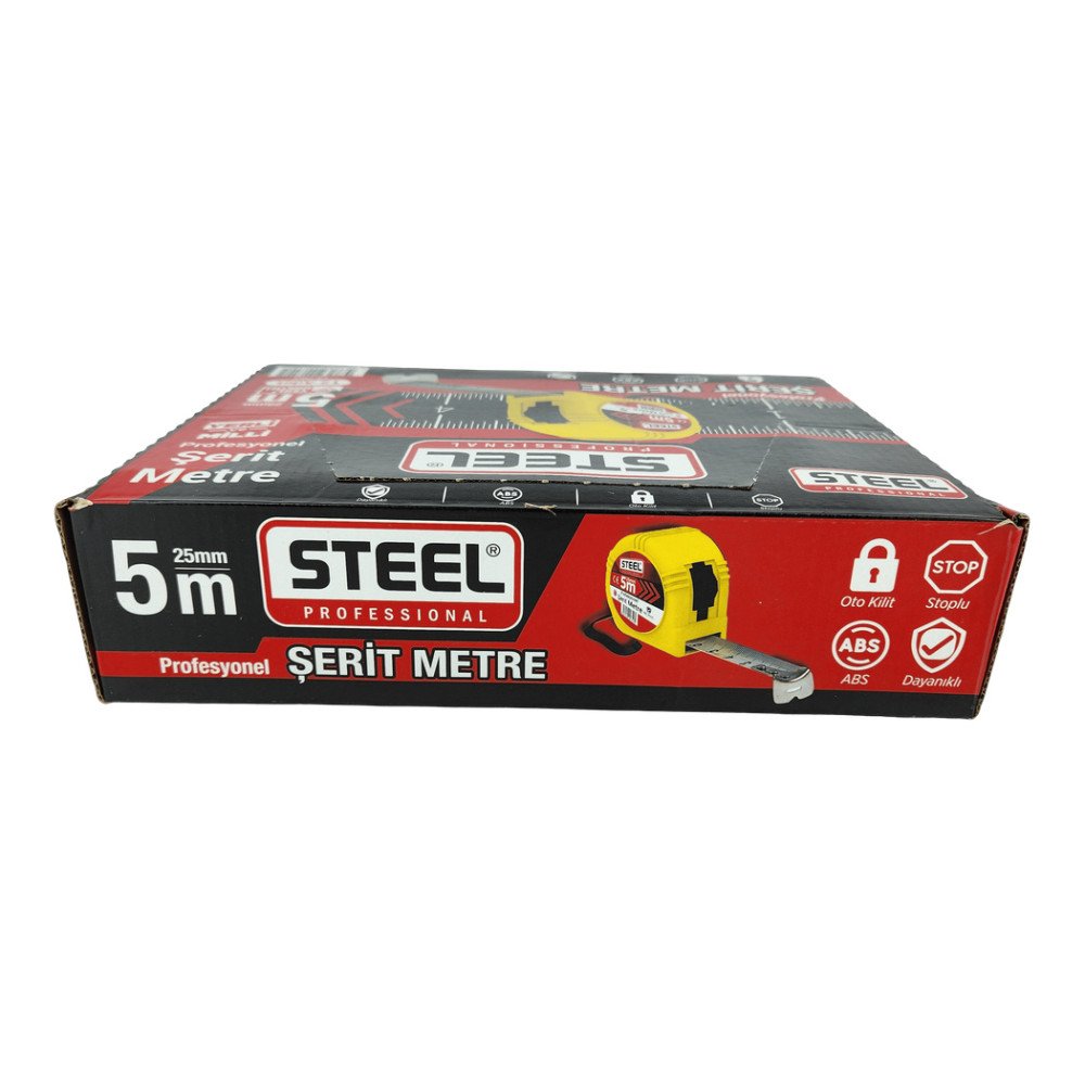 STEEL Şerit Metre 5 Metre x 25mm x 12 Adet STANDLI CK-7405