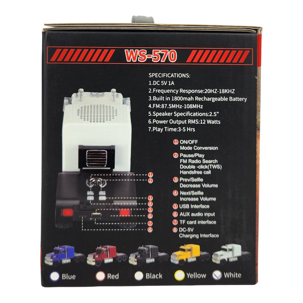 Wster Kamyon Figürlü Kablosuz Hoparlör 15W Ws-570