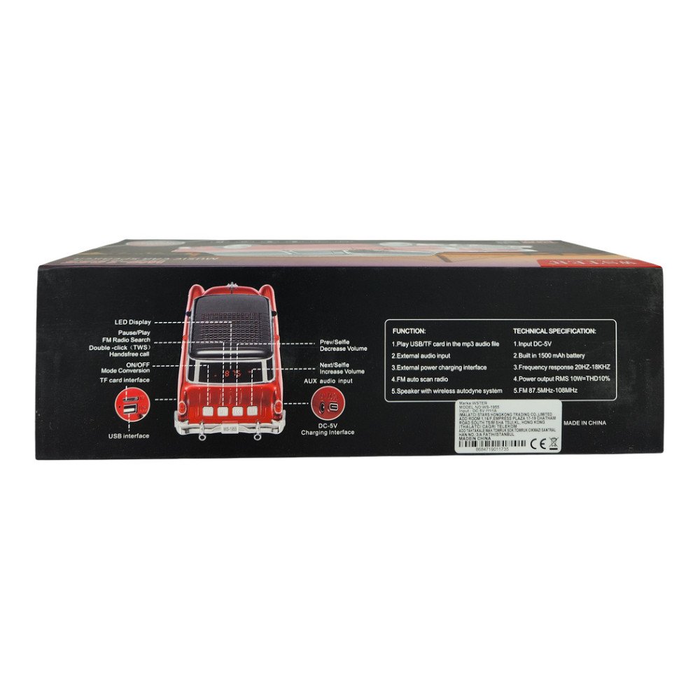 Wster Araba Figürlü Kablosuz Hoparlör 10W Ws-1955