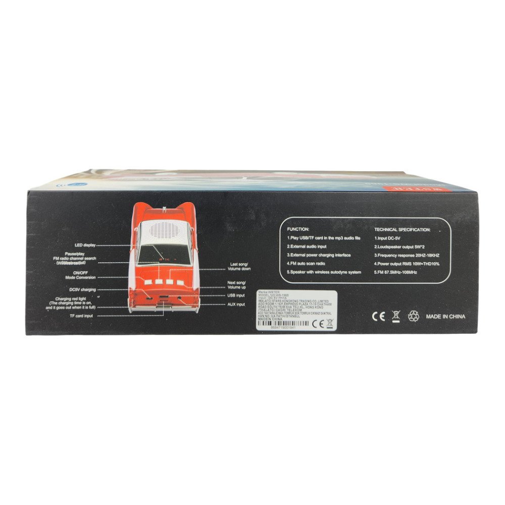 Wster Araba Figürlü Kablosuz Hoparlör 10W Ws-1965