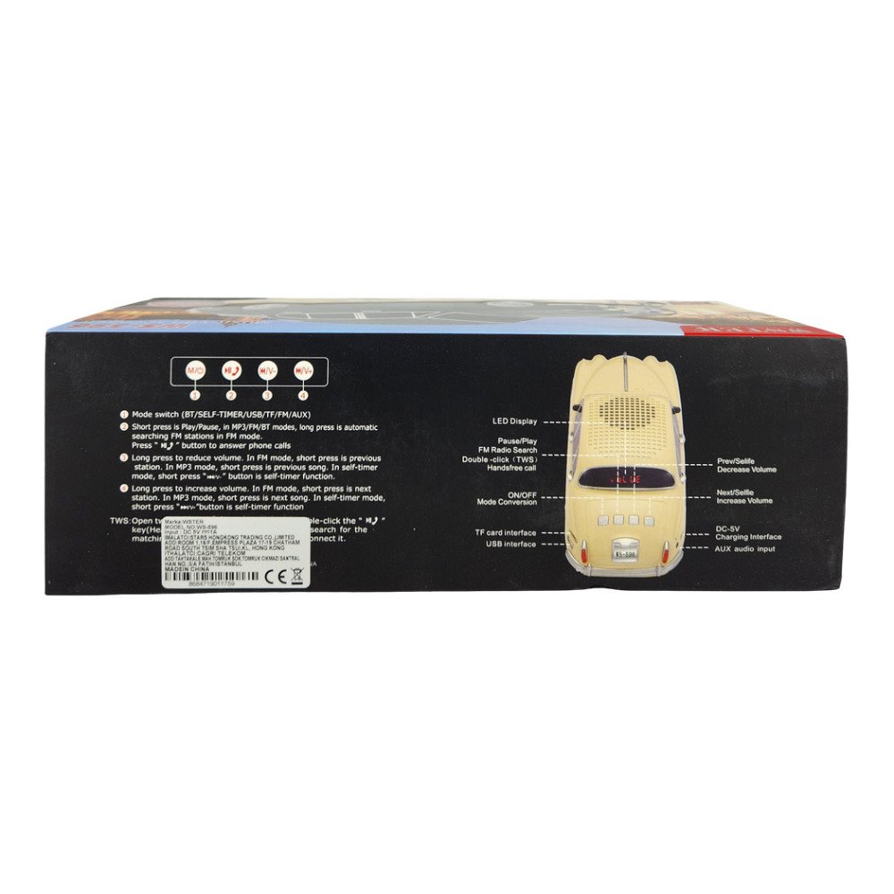 Wster Araba Figürlü Kablosuz Hoparlör 10W Ws-596