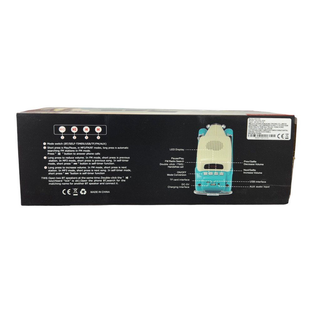 Wster Araba Figürlü Kablosuz Hoparlör 10W Ws-1934