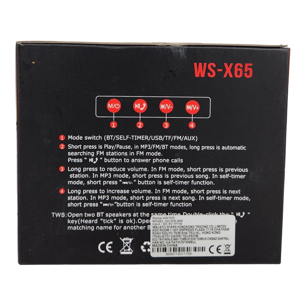 Wster Kamyon Figürlü Kablosuz Hoparlör 10W Ws-X65