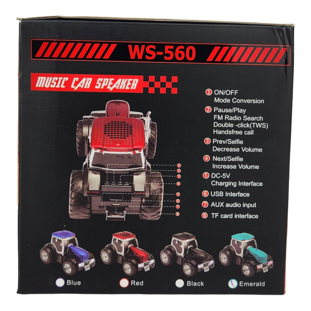 Wster Traktör Figürlü Kablosuz Hoparlör 12W Ws-560