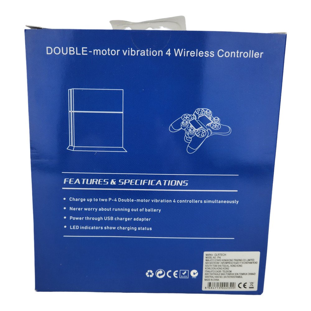 Glrtech P4 Kablosuz Oyun Kolu Double Motor Titreşimli Şarj Edilebilir Ps4 Uyumlu