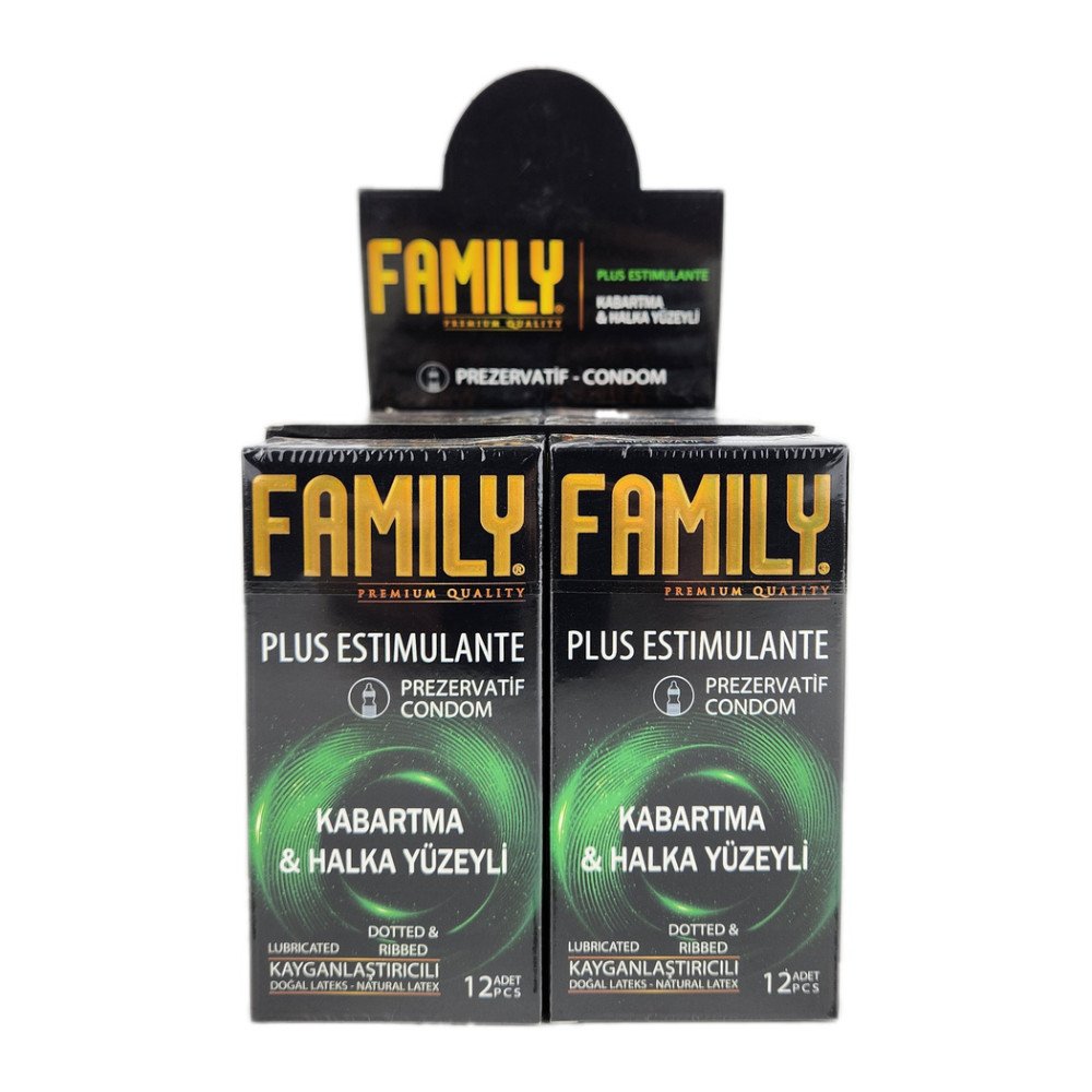 Family Plus PrezervatifKabartma & Halka Yüzeyli Kayganlaştırıcılı (12’li) x 12 Paket Family Plus PrezervatifKabartma & Halka Yüzeyli Kayganlaştırıcılı (12’li) x 12 Paket
