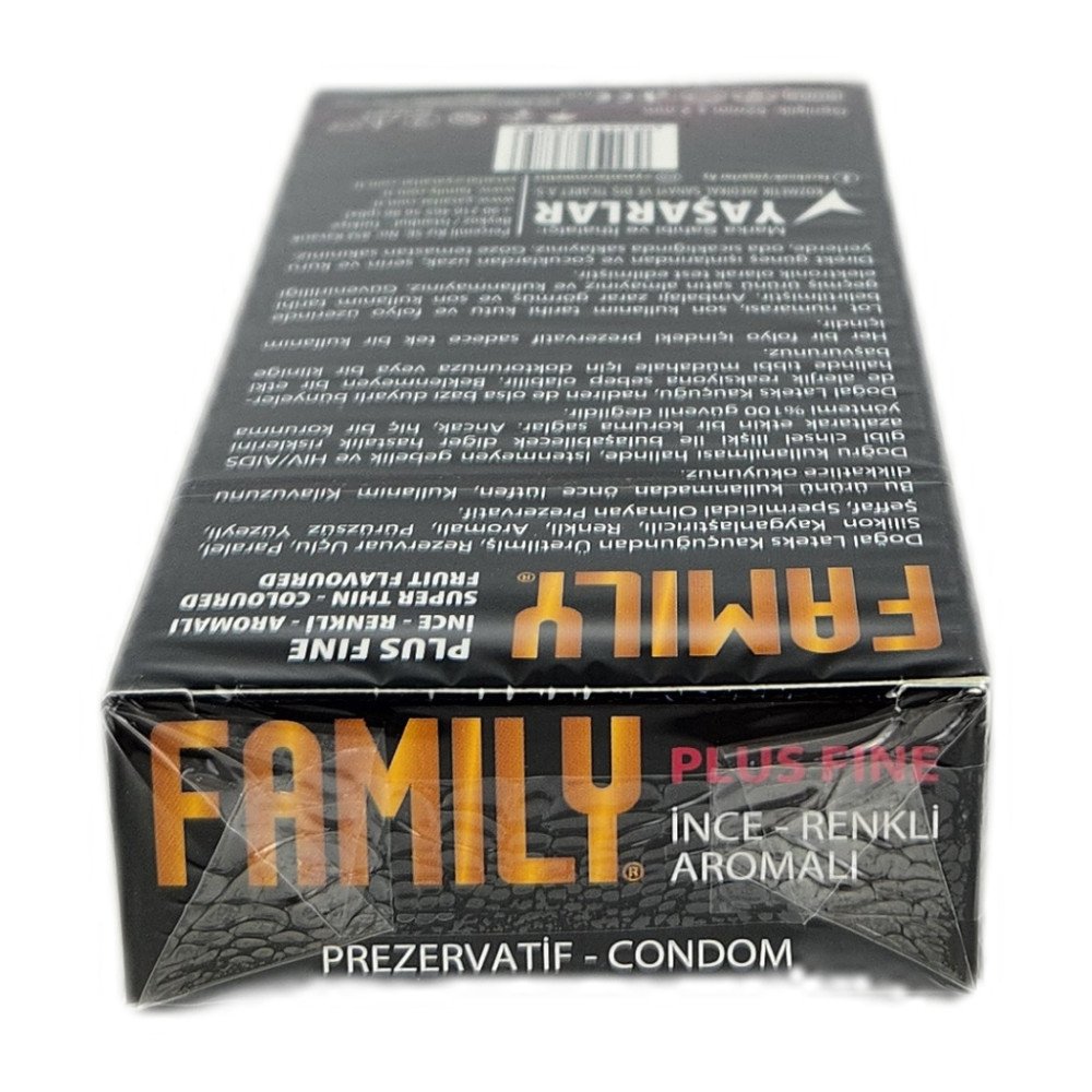 Family Plus PrezervatifFine İnce Renkli Aromalı (12’li) x 12 Paket Family Plus PrezervatifFine İnce Renkli Aromalı (12’li) x 12 Paket