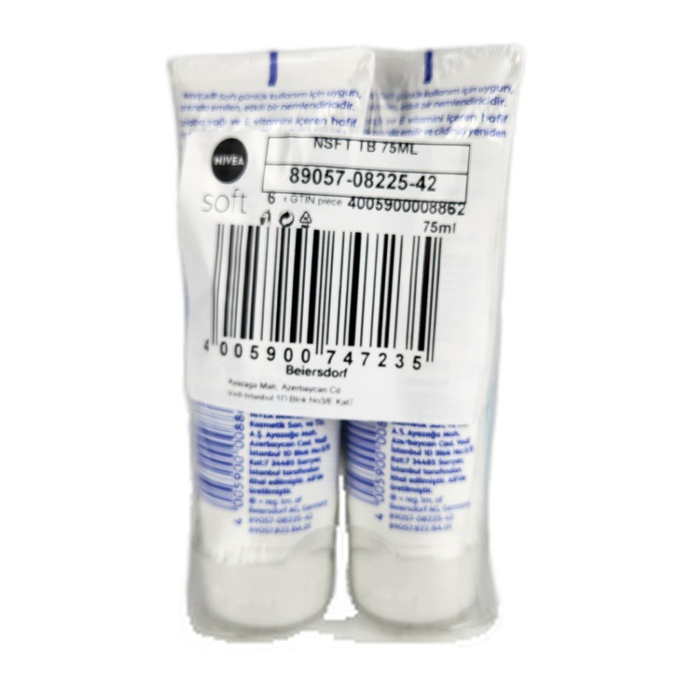 Nivea Soft 75 ml Tüp Krem x 6 Adet Nivea Soft 75 ml Tüp Krem x 6 Adet