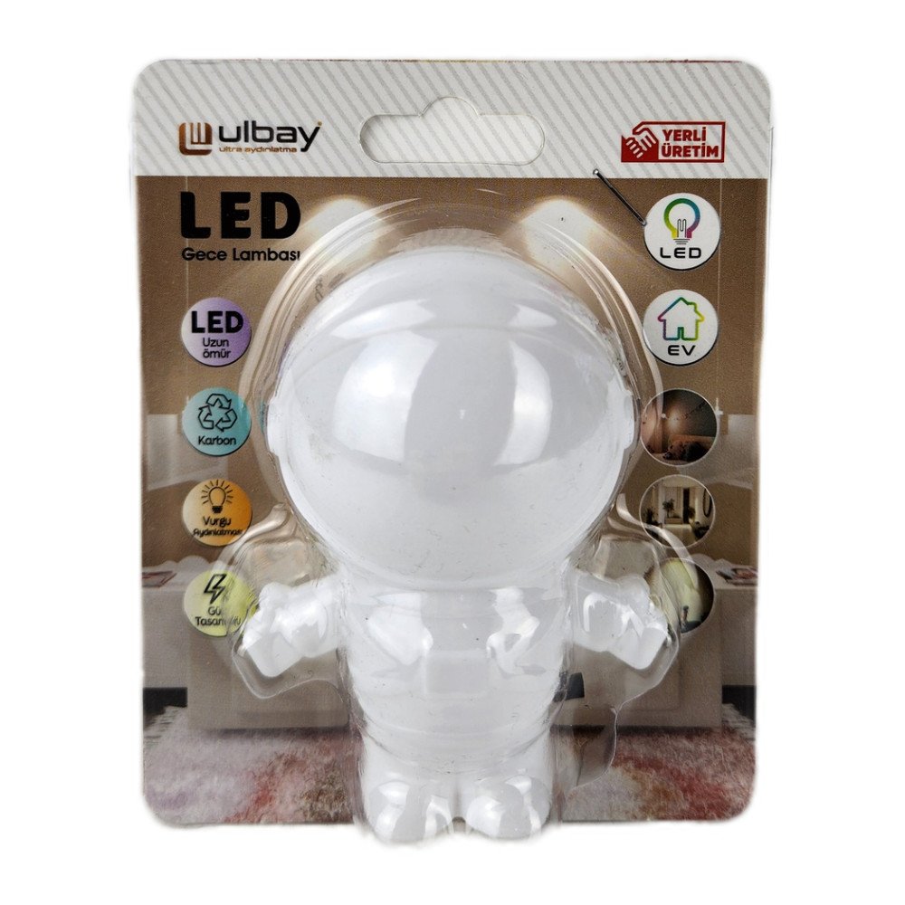Ulbay Prizli LED Gece Lambası Figürlü Uzaylı GC-03 Ulbay Prizli LED Gece Lambası Figürlü Uzaylı GC-03