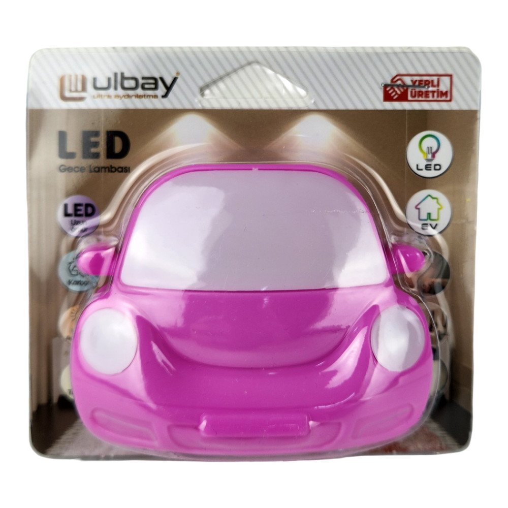 Ulbay Prizli LED Gece Lambası Figürlü Arabalı GC-10 Ulbay Prizli LED Gece Lambası Figürlü Arabalı GC-10