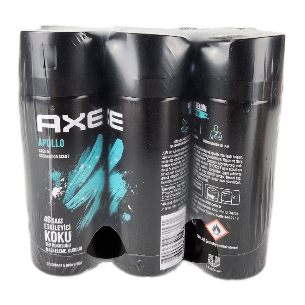 Axe Rock Deodorant 150 ml Apollo x 6 Adet Axe Rock Deodorant 150 ml Apollo x 6 Adet